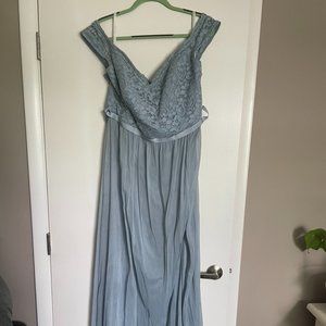 David's Bridal Bridesmaid Dress "Dusty Blue"